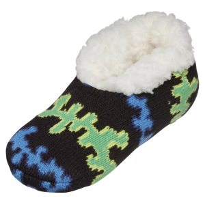 Northeast Outfitters Boys' Cozy Cabin Slime Slippers, Small, Black