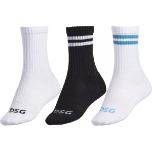 DSG Kids' Stripe Crew Socks - 3 Pack, Small, Multi Stripes