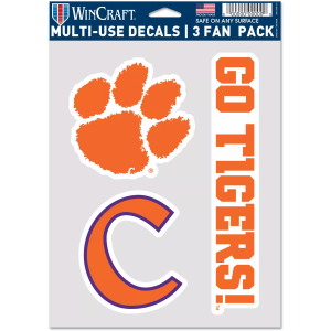 WinCraft Clemson Tigers 3 Pack Fan Decal