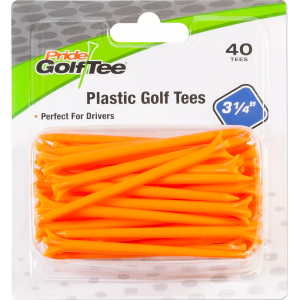 Pride Performance Plastic 3 1/4" Golf Tees - 40 Pack, Men's, Orange