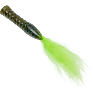 Rabid Baits Rabid Fox Tail Lure, Green Pumpkin Chartruese