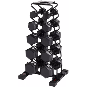 ETHOS 150 lb Cast Hex Dumbbell Set+ Rack