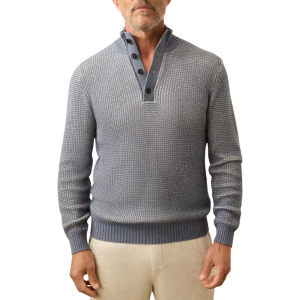 Faherty Men's Quarter Button Sweater, Small, Port Huron