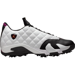 Air Jordan Men's Retro 14 G Golf Shoes, Size 8, White/Bordeaux/Black