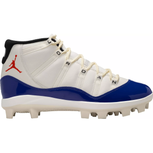 Jordan 11 Retro MCS Baseball Cleats, Size 16, White/Red