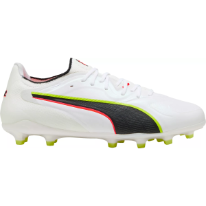 PUMA King 20 Ultimate FG/AG Soccer Cleats, M11.5/W13, White/Red