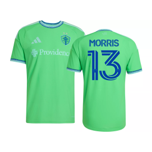 adidas Adult Seattle Sounders Jordan Morris #13 2026 Primary Authentic 'The Evergreen State Kit' Jersey, Men's, Small, Green