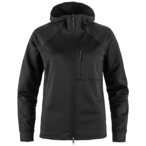 Fjallraven Women's Abisko Grid Fleece Hoodie, Medium, Black