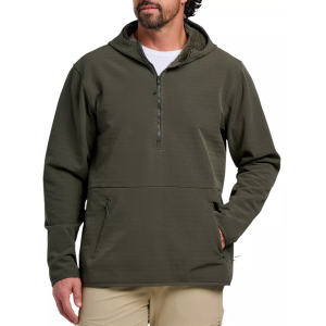 Free Fly Men's Gridback Fleece Anorak Hoodie, Medium, Dark Forest