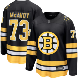 NHL Men's Boston Bruins Charlie McAvoy #73 Black Breakaway Replica Home Jersey, Small