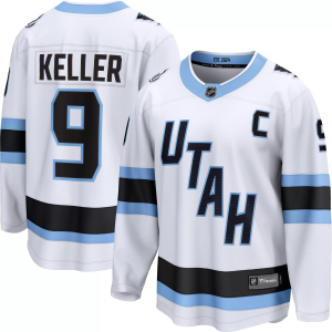 NHL Men's Utah Mammoth Clayton Keller #9 White Away Breakaway Replica Jersey, Small