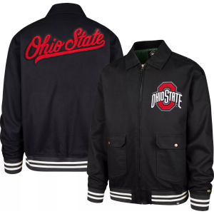 '47 Men's Ohio State Buckeyes Black Haddey Full-Zip Jacket, Medium