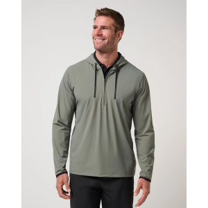 TravisMathew Men's The Hero Hour Tech Golf Hoodie, Large, Dark Olive
