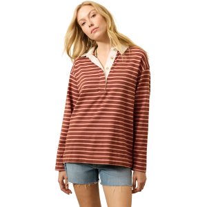 Faherty Women's Hometown Rugby Shirt, Large, Dusty Rose Rugby