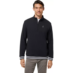 TravisMathew Men's Happier Hour Golf  1/4 Zip, Medium, Black