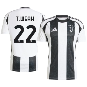 adidas Adult Juventus Timothy Weah #22 2024-25 Home Replica Jersey, Men's, Medium, White