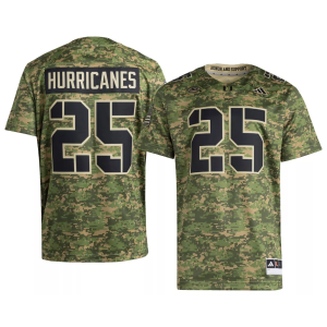 adidas Men's Miami Hurricanes Camo Strategy Military Alternate Jersey, Small, Green