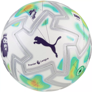 PUMA Orbita Ultimate Premier League Trill Official Match Ball, Size 5, White/Multicolor