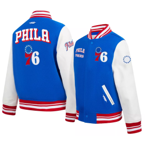 Pro Standard Youth Philadelphia 76ers Blue Varsity Jacket, Large, Multi