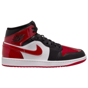 Air Jordan 1 Mid SE Shoes, Men's, M12/W13.5, Blk/Varsity Red/Wht