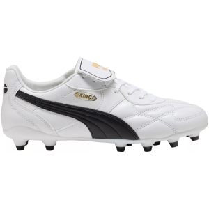 PUMA King Top FG/AG Soccer Cleats, M9.5/W11, White/Black