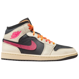 Air Jordan 1 Mid SE Women's Shoes, M6/W7.5, Pale Ivory/Racer Pink/Black/Muslin/Univ Red