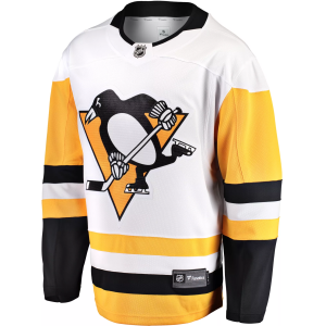 NHL Adult Pittsburgh Penguins Breakaway 2024 Away Blank Replica Jersey, Men's, 4XL, White