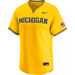 Nike Men's Michigan Wolverines Yellow Replica Alternate Baseball Jersey, Medium