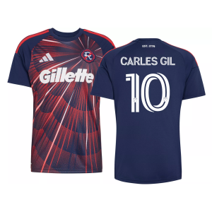 adidas Adult New England Revolution Carles Gil #10 2026 Primary Replica 'Independence Day' Jersey, Men's, Large, Blue