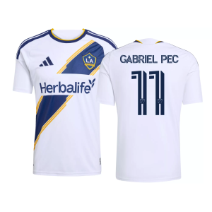 adidas Adult LA Galaxy Gabriel Pec #11 2026 Primary Replica 'The VeloCITY Kit' Jersey, Men's, Small, White