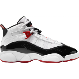 Jordan Kids' Grade School Six Rings Basketball School, Size 5.5, White/Black/Red
