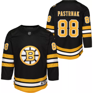 NHL Youth Boston Bruins David Pastrnak #88 Black Premier Home Jersey, Small/Medium