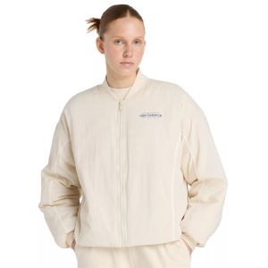 New Balance Women's Woven Bomber Jacket, XS, Linen