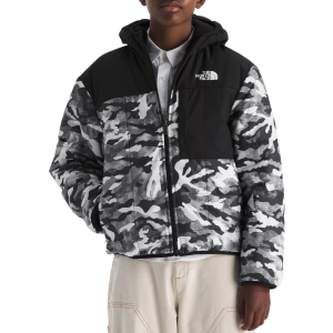 The North Face Boys' Reversible Shasta Hooded Full-Zip Jacket, XS, Smoked Pearl Tnf Camo Small Print