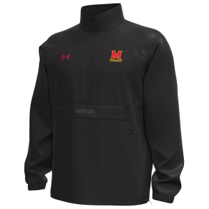Under Armour Men's Maryland Terrapins Black 1/2-Zip Woven Anorak Jacket, XXL