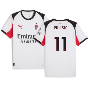 PUMA Adult AC Milan Christian Pulisic #11 2025 Away Replica Jersey, Men's, Small, White