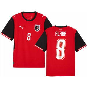 PUMA Adult Austria David Alaba #8 2026 Home Replica Jersey, Men's, Large, Red