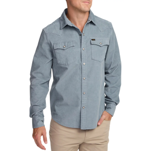 Howler Brothers Men's Banning Corduroy Snapshirt, Small, Iron Blue