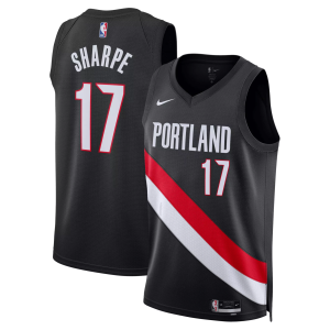 Nike Adult Portland Trail Blazers Shaedon Sharpe #17 Black Swingman Icon Jersey, Men's, Small