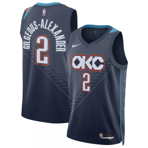 Nike Adult 2025-26 City Edition Oklahoma City Thunder Shai Gilgeous-Alexander #2 Swingman Jersey, Men's, XXL, Blue