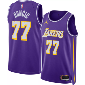 Jordan Adult Los Angeles Lakers Luka Doncic #77 Purple Swingman Statement Jersey, Men's, Small