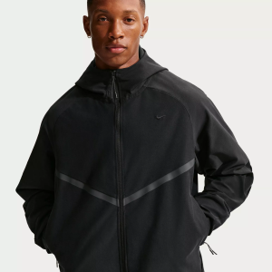 Nike Men's Tech Shori Knit Windrunner Full-Zip Jacket, XS, Black