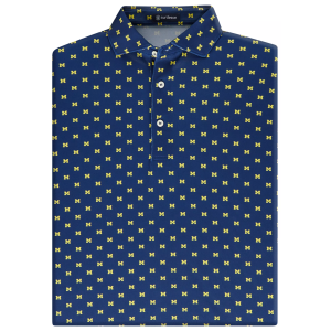 Turtleson Men's Michigan Wolverines Navy Game Day Polo, Large, Blue