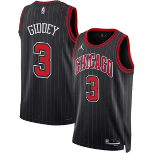 Jordan Adult Chicago Bulls Josh Giddey #3 Swingman Statement Jersey, Men's, Small, Black