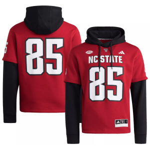 adidas Men's NC State Wolfpack #85 Medium Red Hooded Jersey
