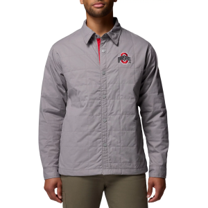 Columbia Men's Ohio State Buckeyes Light Grey Campus Roam Quilted Jacket, Small, Gray