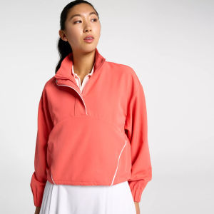 CALIA Women's Golf Woven 1/4 Zip, XS, Crimson Pink