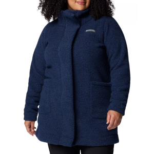 Columbia Women's Panorama Long Sherpa Jacket, Small, Collegiate Navy
