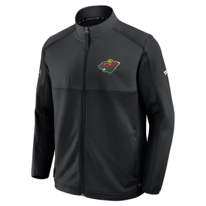 NHL Men's Minnesota Wild Black Full-Zip Fleece Jacket, Medium