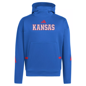 adidas Men's Kansas Jayhawks Blue Z.N.E. Pullover Hoodie, Small